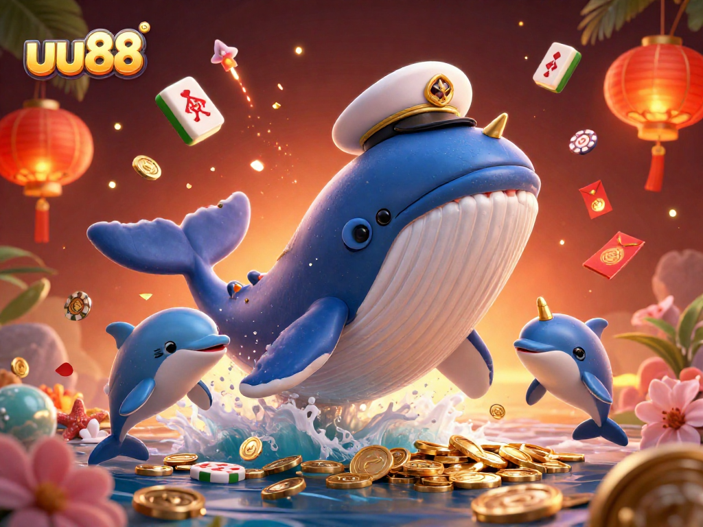 Experience thrilling gameplay at uu88 with an ultra-detailed 3D illustration featuring vibrant casino elements.