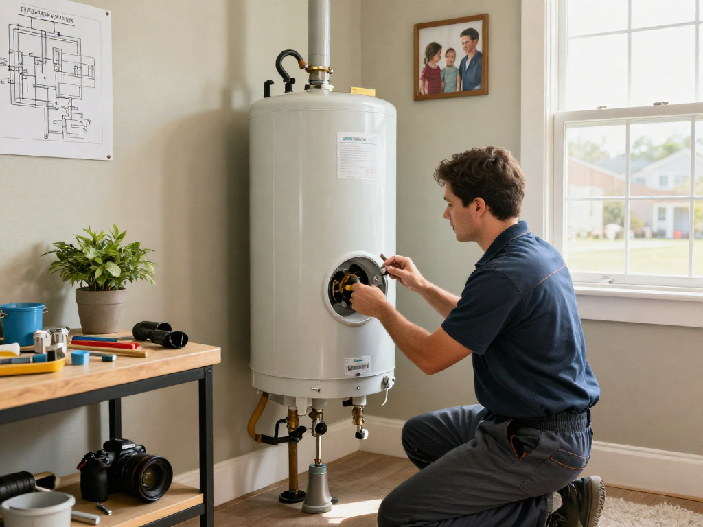 Water heater repair Fort Worth by professional technician in home setting, showcasing quality plumbing service.