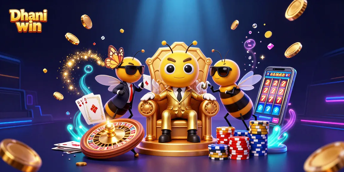 Experience the thrill of winning at Dhani win with the enticing bumblebee mob boss illustration.