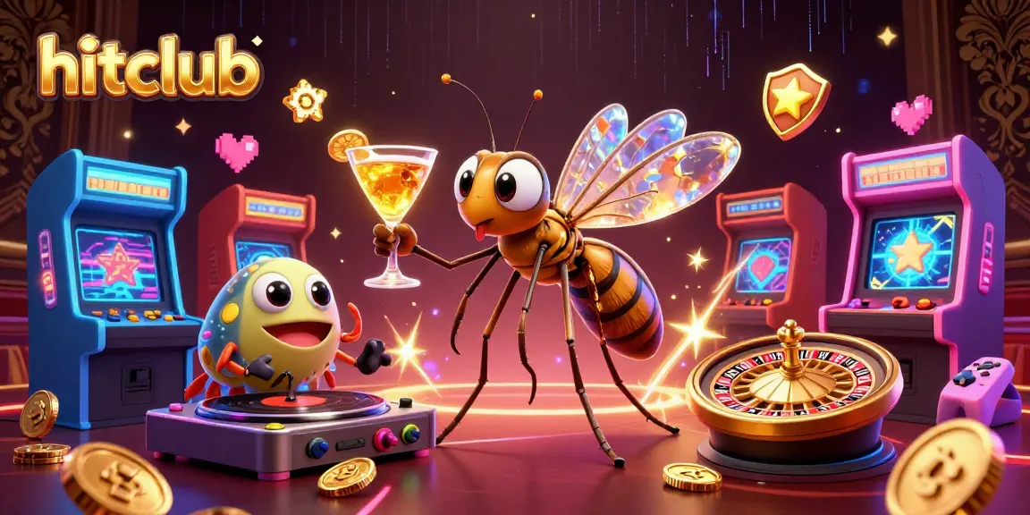 hitclub's gaming extravaganza with vibrant characters and rich casino elements, showcasing excitement and entertainment